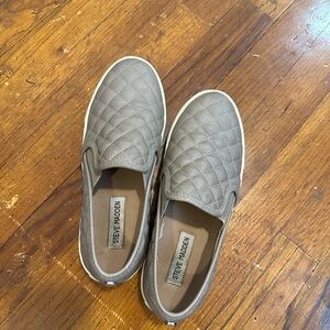 Steve Madden Taupe Quilted Slip-Ons
